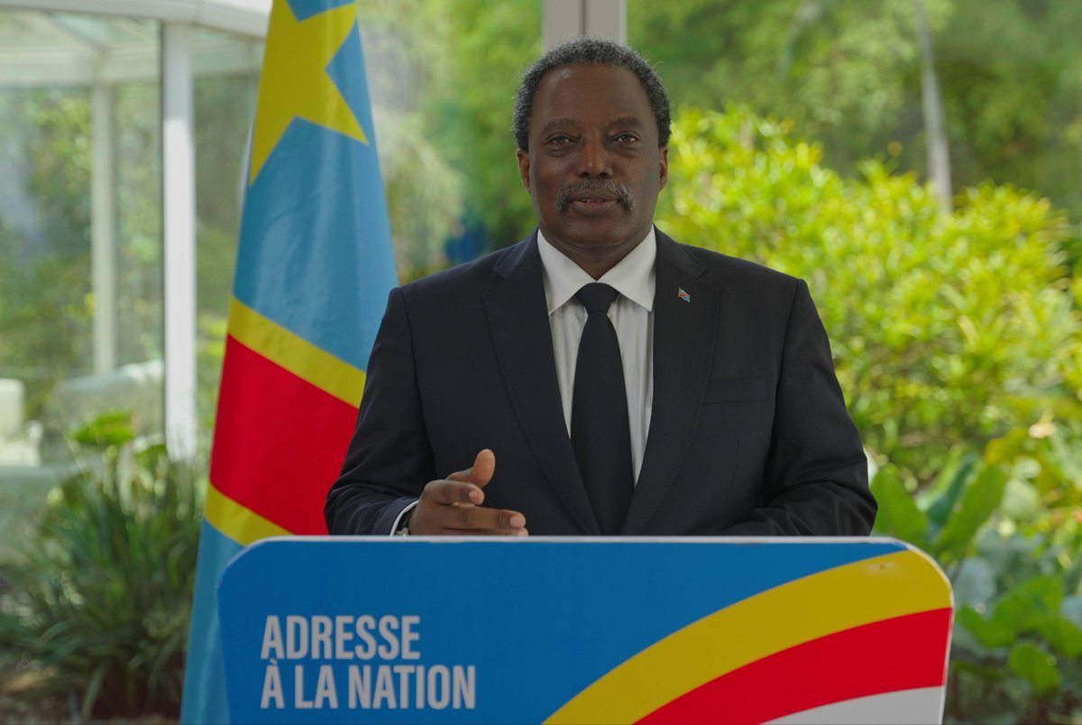 Joseph Kabila, ancien président de la République démocratique du Congo, lors d'une adresse à la nation